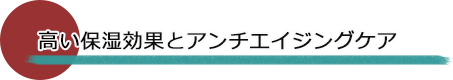 高い保湿効果とアンチエイジングケア